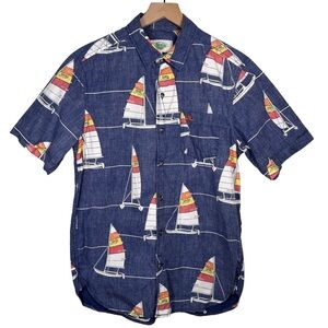 Hobie by Hurley Sailboat Print Shirt Men’s Medium Nautical Surf Button Up